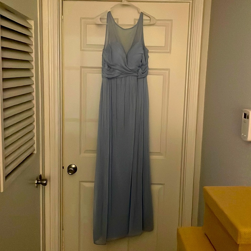 David’s bridal dusty blue bridesmaid dress size 10